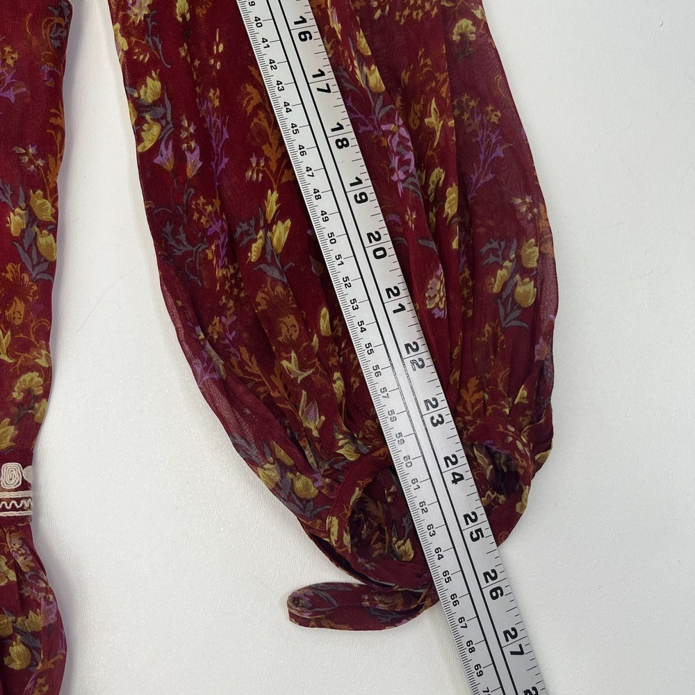 Free People Call On Me Dress Maxi Dress Sz S Embroidered Merlot Festival Boho - Picture 13 of 16